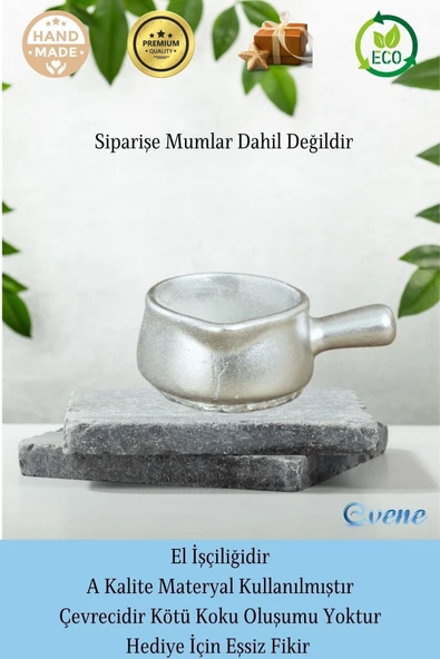 Evene Dekoratif Mumluk Tealight Mumluk Şamdan Mumluk 3 Lü Şamdan Model 24 - Resim 8