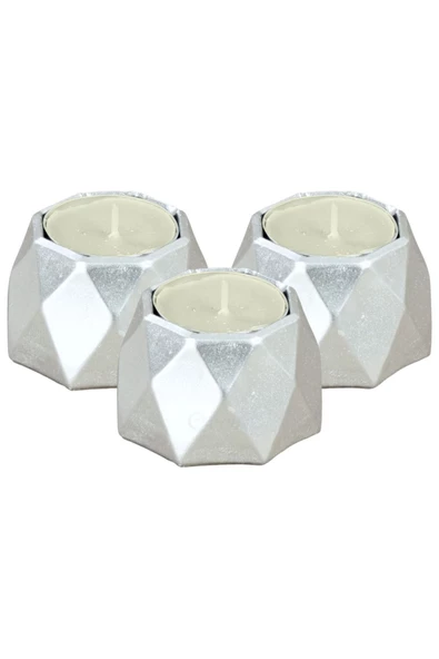 Evene Dekoratif Mumluk Tealight Mumluk Şamdan Mumluk 3 Lü Şamdan Model 35