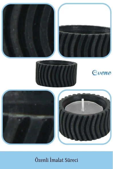 Evene Dekoratif Mumluk Tealight Mumluk Şamdan Mumluk 3 Lü Şamdan Model 26 - Resim 7