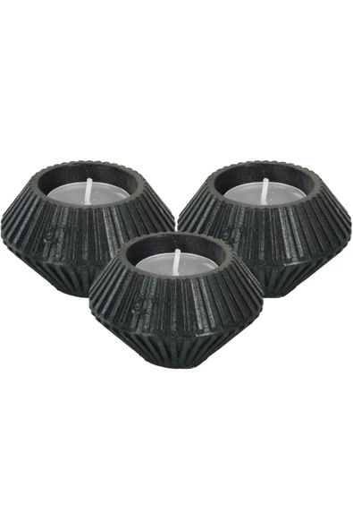 Evene Dekoratif Mumluk Tealight Mumluk Şamdan Mumluk 3 Lü Şamdan Model 37 ürün görseli 1