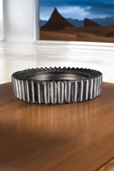 METAFOX Küllük Kül Tablası Sigara Küllüğü Gümüş Eskitme Renk Model 5 ürün görseli 1