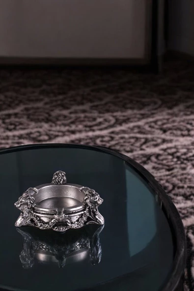 Evene Küllük Gümüş Eskitme Kül Tablası Dekoratif Küllük Model 7 ürün görseli