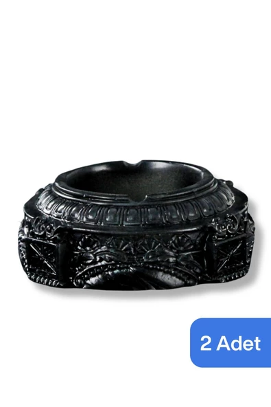 Evene Küllük Siyah Kül Tablası Dekoratif Küllük 2 Adet Model 2 ürün görseli