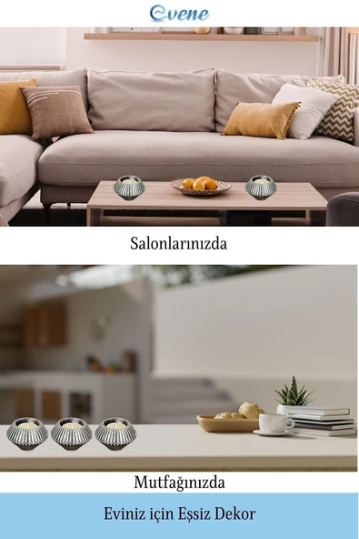 Evene Dekoratif Mumluk Tealight Mumluk Şamdan Mumluk 3 Lü Şamdan Model 37 - 4
