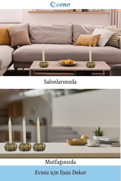 Evene Dekoratif Mumluk Tealight Mumluk Şamdan Mumluk 3 Lü Şamdan Model 34 - 4