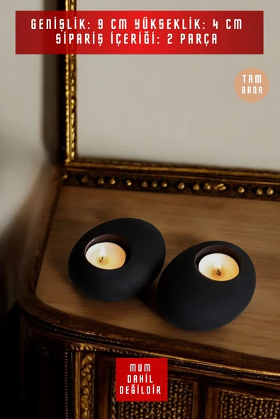 tambana Dekoratif Mumluk Set Şamdan El Yapımı Model 50 - Resim 3