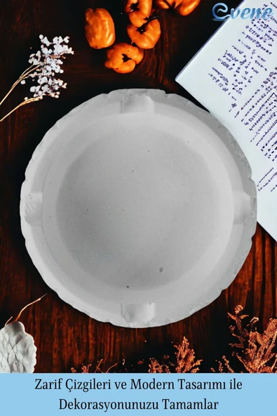 Evene Küllük Beyaz Kül Tablası Dekoratif Küllük 4 Adet Model 4 - Resim 4