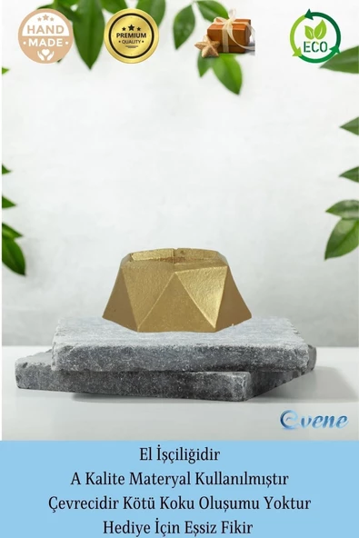 Evene Altın Mumluk Şamdan Tealight Mum Uyumlu Poly Küçük 2 Model - Resim 8