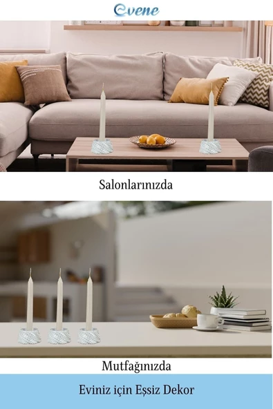 Evene Gümüş Mumluk Şamdan Tealight Ve Ince Mum Uyumlu Ejderha Yumurtası Model - Resim 3