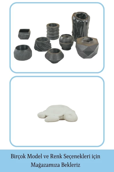 Evene Dekoratif Mumluk Tealight Mumluk Şamdan Mumluk 3 Lü Şamdan Model 41 - Resim 6