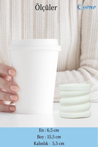 Evene Beyaz Mumluk Şamdan Tealight Ve Ince Mum Uyumlu Spiral Model - Resim 2