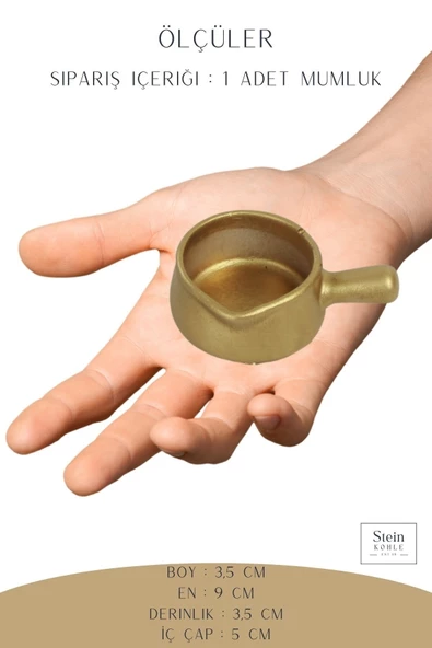 Stein Kohle Şamdanlık Dekoratif Şamdan Mumluk Tealight Mumluk Model 24 - Resim 2