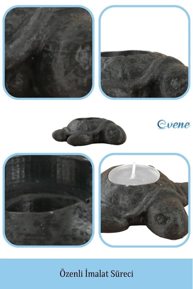 Evene Dekoratif Mumluk Tealight Mumluk Şamdan Mumluk 3 Lü Şamdan Model 41 - Resim 7