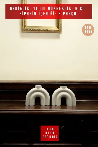 tambana Dekoratif Mumluk Set Şamdan El Yapımı Model 43 - Resim 3