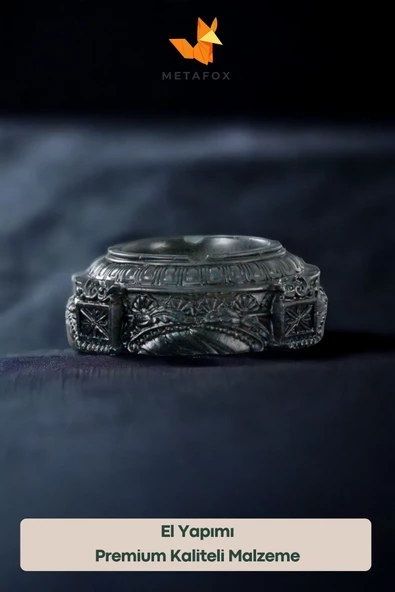 METAFOX Küllük Kül Tablası Sigara Küllüğü Siyah Model 2 - Resim 2