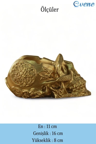 Evene Küllük Altın Kül Tablası Dekoratif Küllük 4 Adet Model 8 - Resim 2