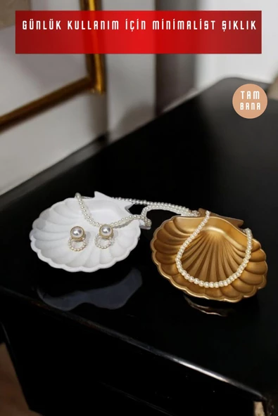 tambana Sunumluk Takı Tabağı Dekoratif Tepsi Obje Seti 2 Parça Model 25 - 2