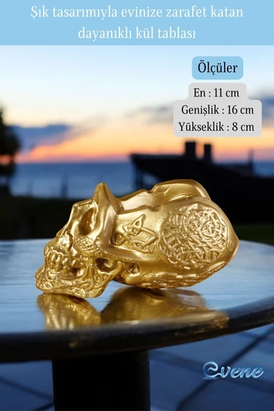 Evene Küllük Altın Kül Tablası Dekoratif Küllük Model 8 - 2