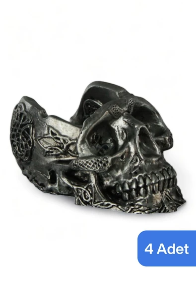 Evene Küllük Gümüş Eskitme Kül Tablası Dekoratif Küllük 4 Adet Model 8 ürün görseli 1