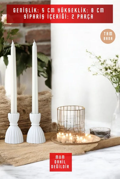 tambana Dekoratif Mumluk Set Şamdan El Yapımı Model 47 - Resim 3