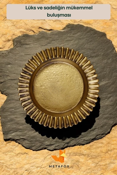 METAFOX Küllük Kül Tablası Sigara Küllüğü Altın Eskitme Renk Model 5 - Resim 3