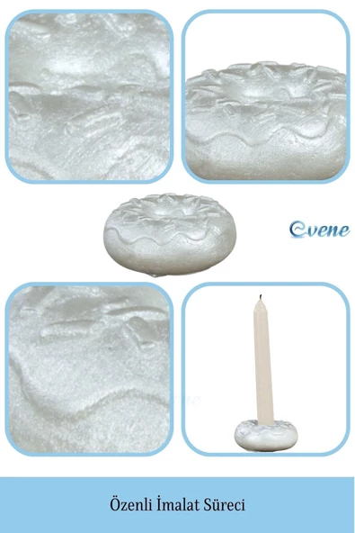Evene Dekoratif Mumluk Tealight Mumluk Şamdan Mumluk 3 Lü Şamdan Model 33 - 7