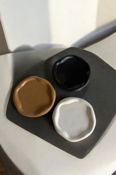 tambana Sunumluk Takı Tabağı Dekoratif Tepsi Obje Seti 3 Parça Model 17 ürün görseli 1