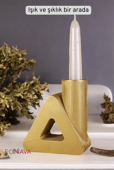 Fonnava Şamdan Mumluk Dekoratif Mumluk Tealight Mumluk Altın Eskitme Renk Model 6 - Resim 3