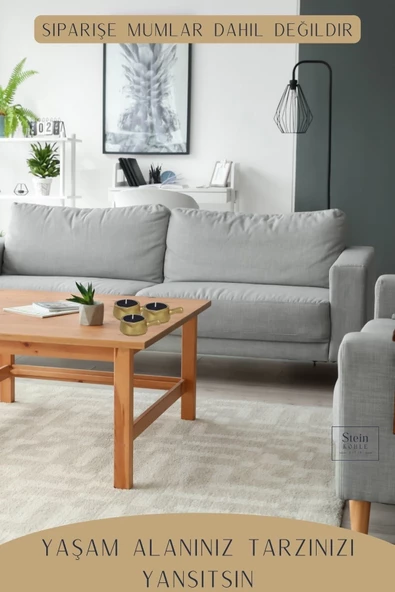 Stein Kohle Şamdanlık Dekoratif Şamdan Mumluk Tealight Mumluk Model 24 - Resim 3