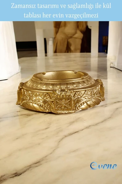 Evene Küllük Altın Kül Tablası Dekoratif Küllük Model 2 - Resim 5