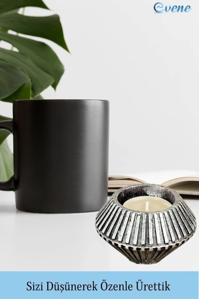 Evene Dekoratif Mumluk Tealight Mumluk Şamdan Mumluk 3 Lü Şamdan Model 37 - 3