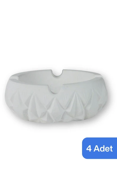 Evene Küllük Beyaz Kül Tablası Dekoratif Küllük 4 Adet Model 3 ürün görseli 1