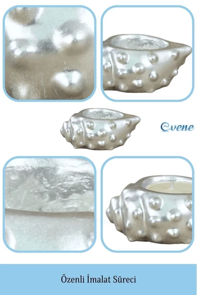 Evene Dekoratif Mumluk Tealight Mumluk Şamdan Mumluk 3 Lü Şamdan Model 32 - 7