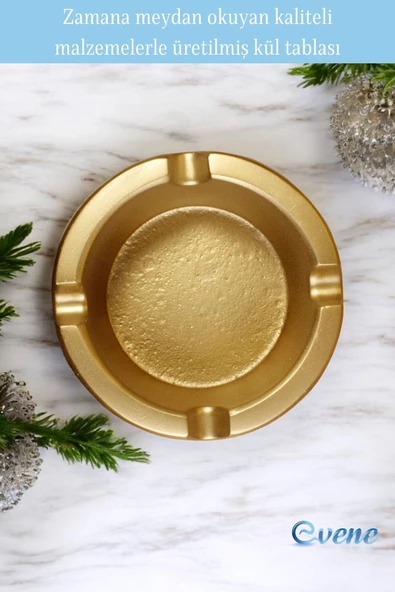 Evene Küllük Altın Kül Tablası Dekoratif Küllük Model 3 - Resim 4