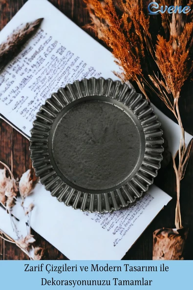 Evene Küllük Gümüş Eskitme Kül Tablası Dekoratif Küllük 4 Adet Model 5 - Resim 4