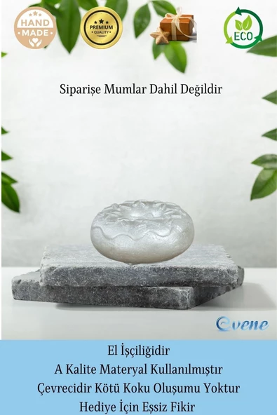 Evene Dekoratif Mumluk Tealight Mumluk Şamdan Mumluk 3 Lü Şamdan Model 33 - 8
