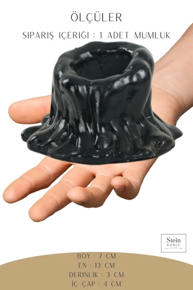 Stein Kohle Şamdanlık Dekoratif Şamdan Mumluk Tealight Mumluk Model 31 - 2