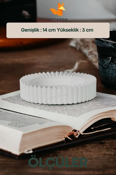 METAFOX Küllük Kül Tablası Sigara Küllüğü Beyaz Model 5 - Resim 4