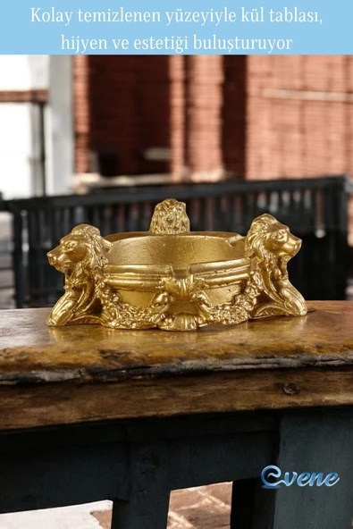 Evene Küllük Altın Kül Tablası Dekoratif Küllük Model 7 - Resim 3