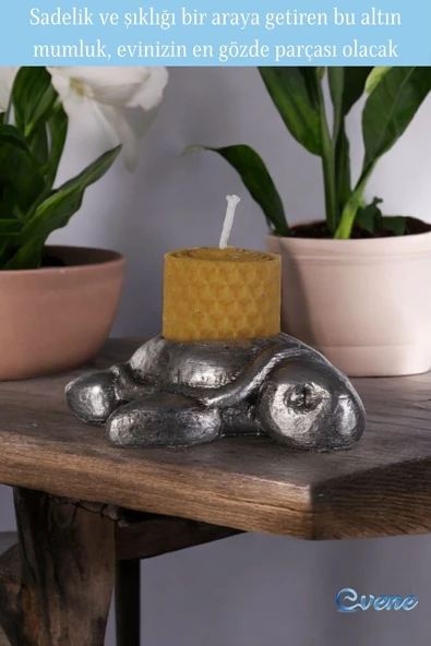 Evene Mumluk Şamdan Ince Mum Uyumlu Gümüş Eskitme Renk Model 41 - Resim 4