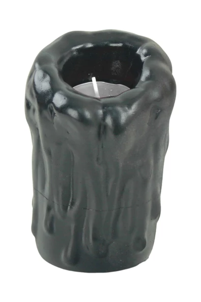 Evene Siyah Mumluk Şamdan Tealight Mum Uyumlu Büyük Erimiş Mum Model