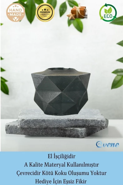 Evene Dekoratif Mumluk Tealight Mumluk Şamdan Mumluk 3 Lü Şamdan Model 42 - Resim 8