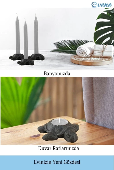 Evene Dekoratif Mumluk Tealight Mumluk Şamdan Mumluk 3 Lü Şamdan Model 41 - Resim 5