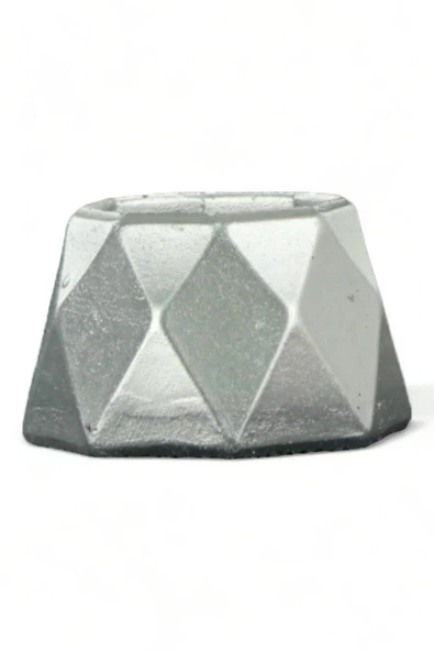 Evene Gümüş Mumluk Şamdan Tealight Mum Uyumlu Poly Küçük 1 Model