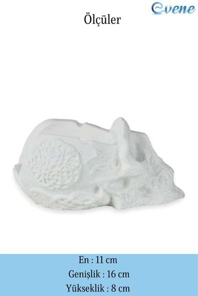 Evene Küllük Beyaz Kül Tablası Dekoratif Küllük 4 Adet Model 8 - Resim 2