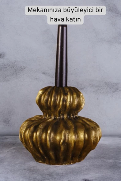 Fonnava Şamdan Mumluk Dekoratif Mumluk Tealight Mumluk Altın Eskitme Renk Model 19 - Resim 2