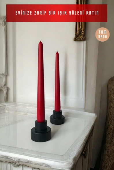 tambana Dekoratif Mumluk Set Şamdan El Yapımı Model 49 - Resim 2