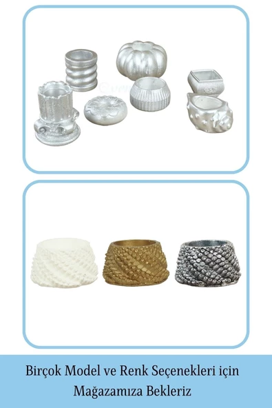 Evene Gümüş Mumluk Şamdan Tealight Ve Ince Mum Uyumlu Ejderha Yumurtası Model - Resim 6