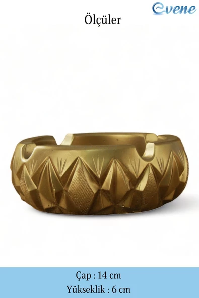 Evene Küllük Altın Kül Tablası Dekoratif Küllük 2 Adet Model 3 - Resim 2