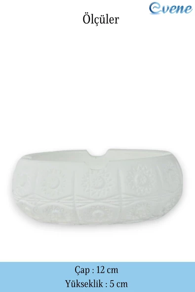 Evene Küllük Beyaz Kül Tablası Dekoratif Küllük 4 Adet Model 4 - Resim 2